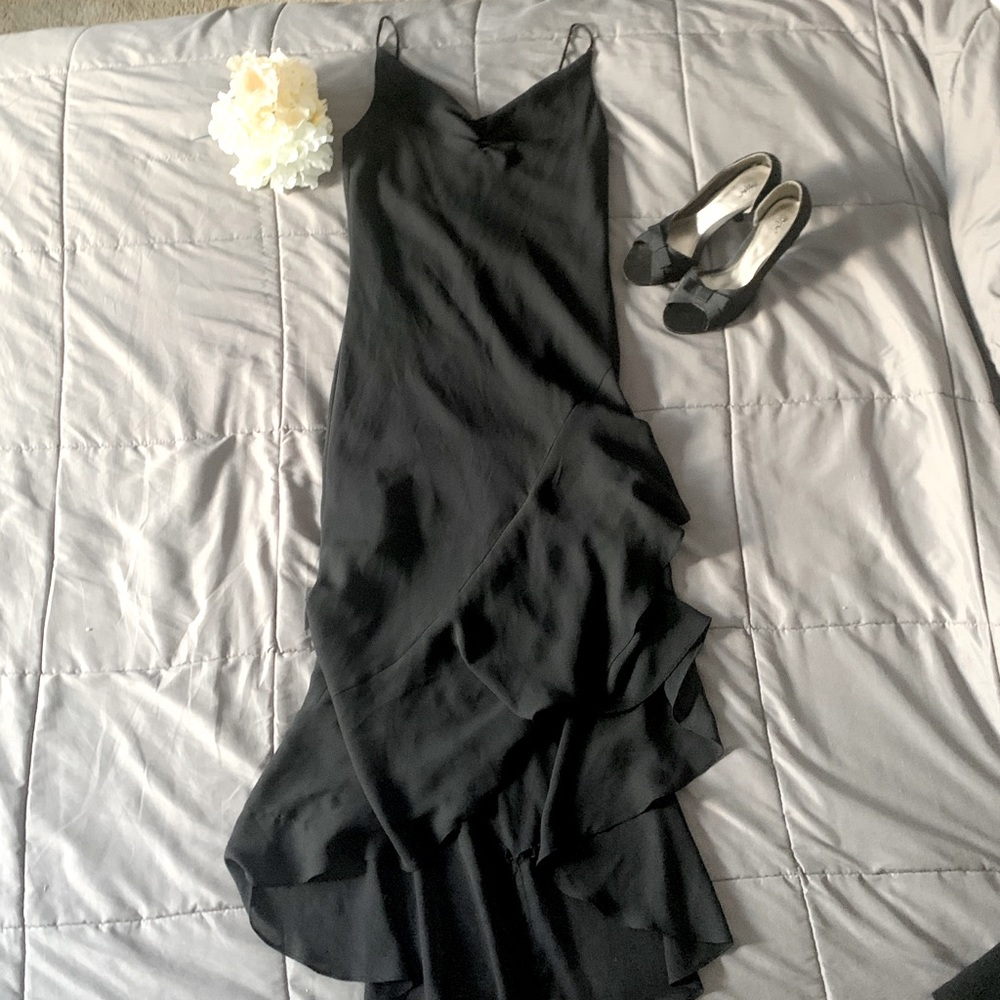 High-Low Ruffle Chiffon Cocktail Dress